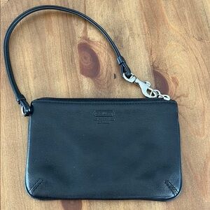 Coach Black Leather Wristlet